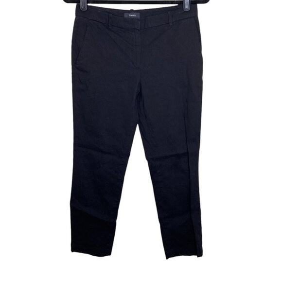 Theory Tailor Eco Crunch Cropped Trousers in Black Size 0 - Picture 1 of 8